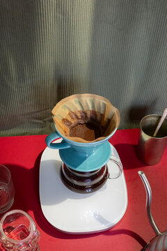 Pour-Over Coffee with Used Filter