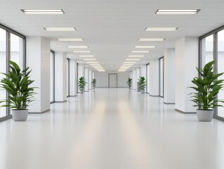 Fototapeta premium remote office setup smart lighting technology. App-controlled multi-zone lighting systems optimizing light levels throughout the office