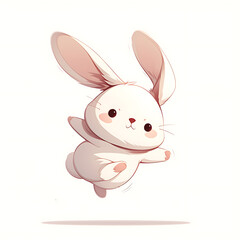 Obraz premium Adorable and Playful Rabbit Engaged in Various Activities, Minimalist and Logo-Style Designs illustrator.
