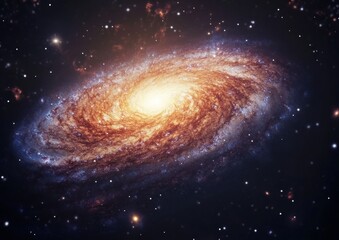 Fototapeta premium Spiral galaxy in deep space with stars.
