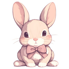 Fototapeta premium Adorable and Playful Rabbit Engaged in Various Activities, Minimalist and Logo-Style Designs illustrator.