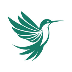 Stylized Hummingbird Icon clean and Minimalist Vector.