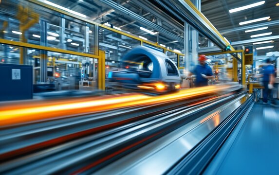 High-Speed Automated Manufacturing Process in a Modern Factory