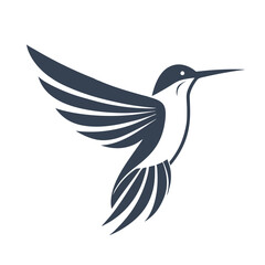 Stylized Hummingbird Icon clean and Minimalist Vector.