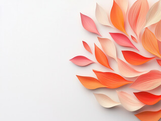 Fototapeta premium Abstract design of swirling petals in vibrant colors on white background