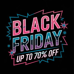 Obraz premium Black Friday 70-off poster illustration