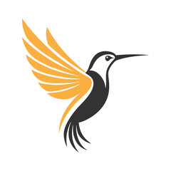Stylized Hummingbird Icon clean and Minimalist Vector.