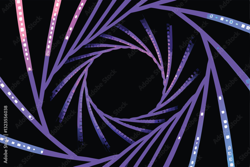 Aufkleber vivid spiral of colorful coding lines, abstract digital art, swirling tech pattern.