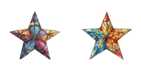 star shaped lantern watercolor vector illustration © Dar