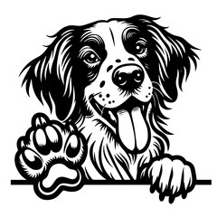Dog Peeking Clipart Illustration 
