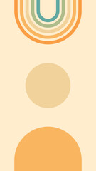 Abstract background of rainbow and sun groovy Wavy Line design in 1970s Hippie Retro style. Vector pattern ready to use for cloth, textile, wrap and other.