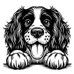 Dog Peeking Clipart Illustration 