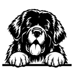 Dog Peeking Clipart Illustration 