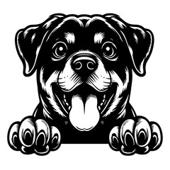 Dog Peeking Clipart Illustration 