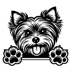 Dog Peeking Clipart Illustration 