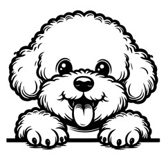 Dog Peeking Clipart Illustration 
