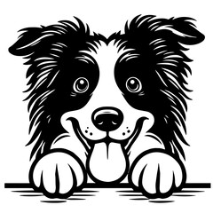 Dog Peeking Clipart Illustration 