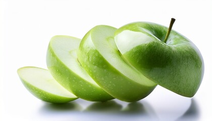 green apple is sliced into a spiral