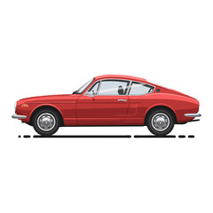Obraz premium Classic Red Sports Car Vector Side View for Automotive Design and Art Projects