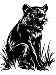 Obraz premium Fierce Growling Wolf Vector Illustration for Tattoos and Design