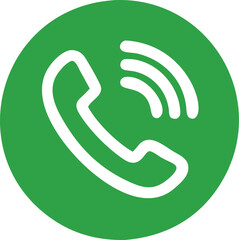 minimalistic phone call icon in a circular shape