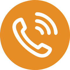 minimalistic phone call icon in a circular shape