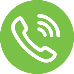 minimalistic phone call icon in a circular shape
