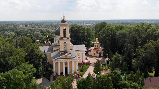 Aerial view of the Cathedral of St. Peter and St. Paul in Gomel