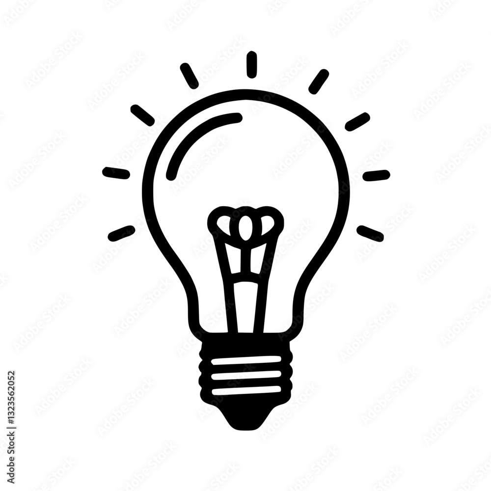 Poster a simple light bulb icon representing innovation ideas and enlightenment its clean design makes it v