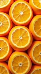 Close Up of Fresh Orange Slices Detailed Citrus Fruit Texture