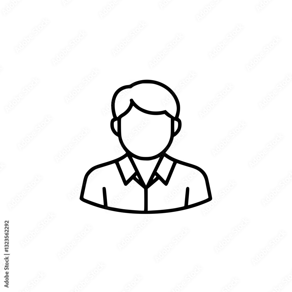 Poster illustration of a person perfect for representing professionals or users simple and clean design eas