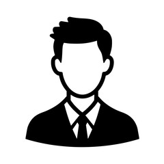 Obraz premium Stylized silhouette of a businessman Professional depiction with a suit and tie ideal for avatars icons or representative graphics
