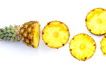 Ripe pineapple slices, Fresh fruit