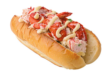 Lobster roll isolated on transparent background