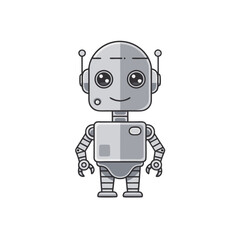 Cute Cartoon Robot Character Vector for Kids Illustrations and Design Projects
