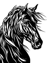 Obraz premium Majestic Horse Head Vector Illustration for Design and Art Projects