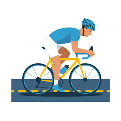 Fototapeta premium Cycling Enthusiast Riding Road Bike in Vector Art Illustration