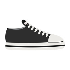 Black sneaker. Vector template. Simple flat illustration