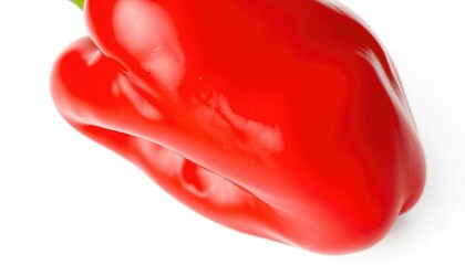 Vibrant red bell pepper, glossy skin, isolated, single, cooking