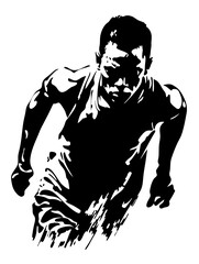 Fototapeta premium Dynamic Athlete Silhouette Vector for Sports Themed Designs and Fitness Inspiration