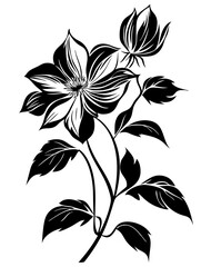 Elegant Floral Vector Design for Tattoos and Art Projects