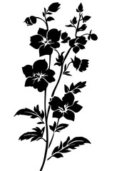 Fototapeta premium Elegant Floral Silhouette Vector Art for Design and Decoration