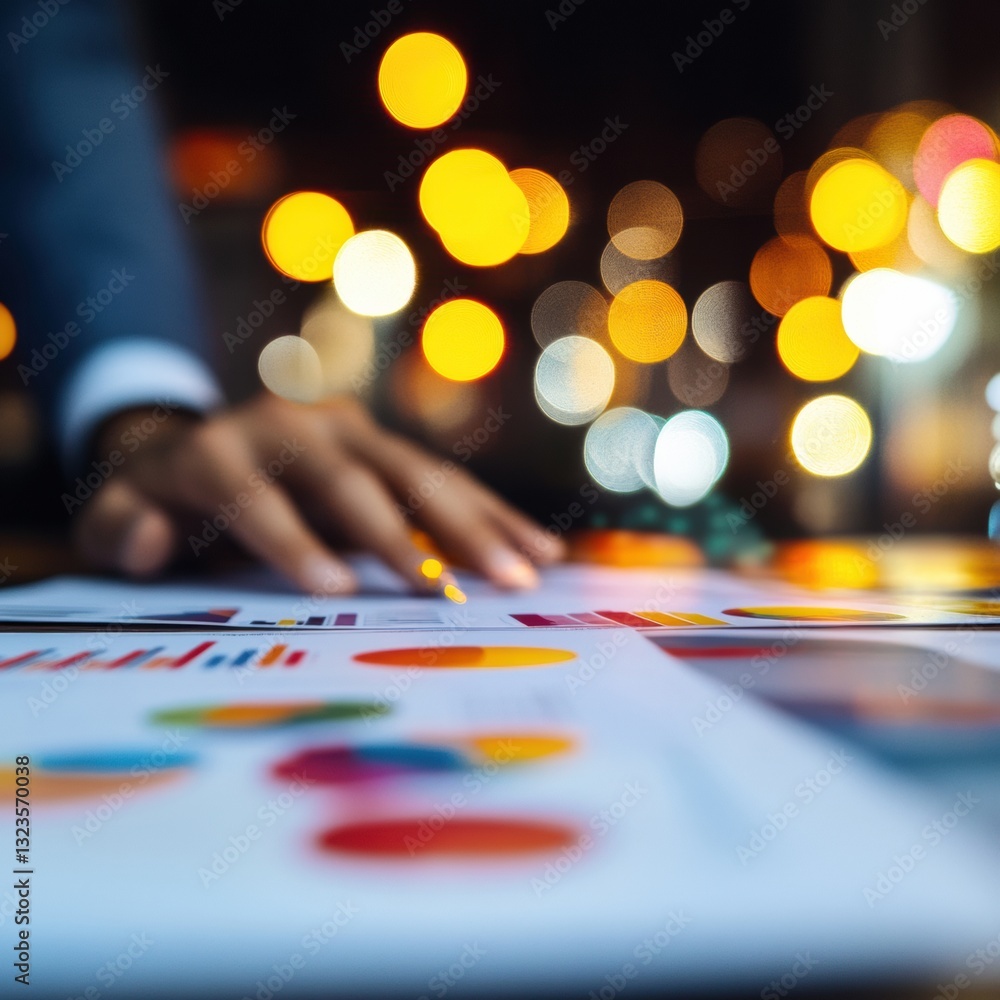 Poster Hybrid Productivity Insights Data-Driven Analytics for Remote Professional Success, Next-Gen Business Intelligence in Soft Focus Workspace