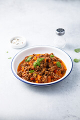Traditional beef ragout with vegetables