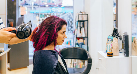 Blow drying vibrant hair