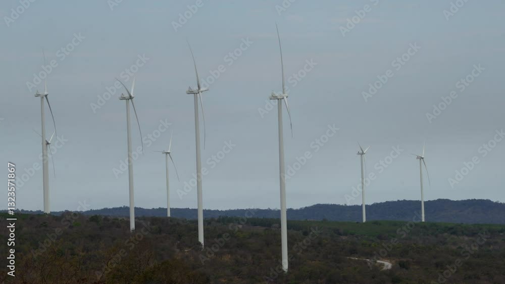 Poster wind turbines in the field