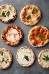 Gourmet Artisan Pizza Collection Rustic Neapolitan Wood-Fired Culinary Craftsmanship - Sustainable Farm-to-Table Gastronomy Showcasing Culinary Innovation and Seasonal Ingredient Diversity