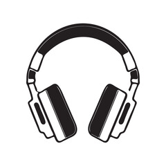 Fototapeta premium Silhouette headphones vector icon