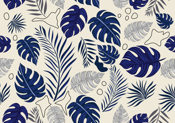 Abstract Aloha summer hibiscus flower Hawaiian tropical seamless pattern. nature floral abstract background ,fabric  © Ureal