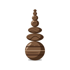 Zen Stone Tower Vector Illustration for Meditation and Relaxation Concepts